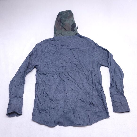 Urban Pipeline Casual Button Up Long Hoodie Mens Size Large L Gray Green - Picture 10 of 10